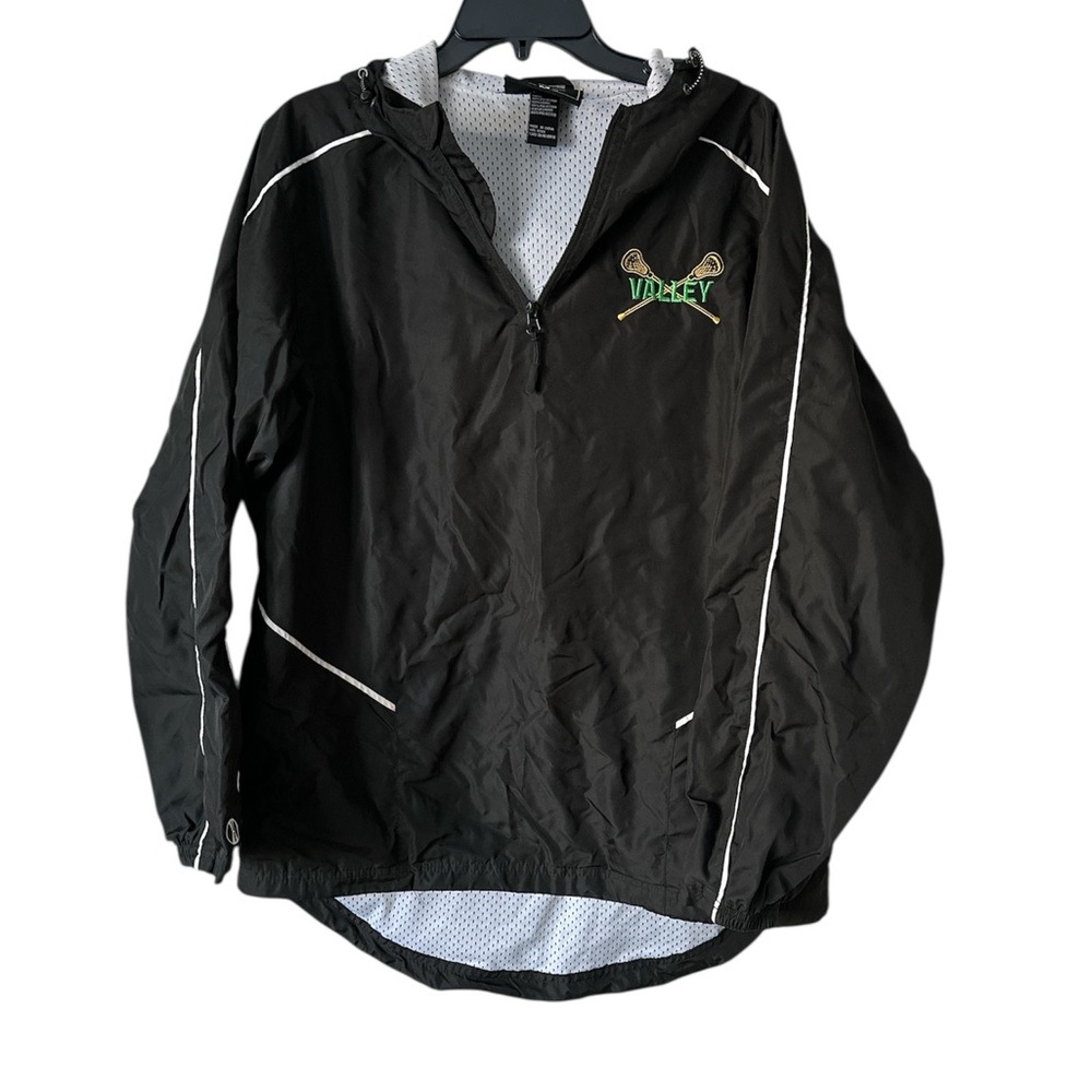 Metea Valley Black Lacrosse Windbreaker Jacket med